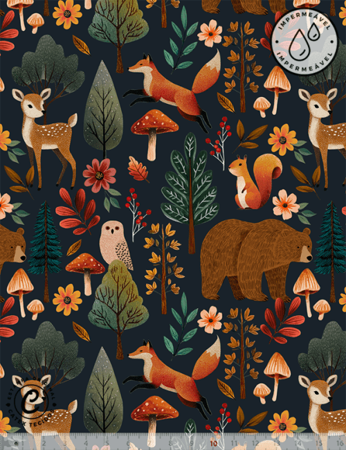 Tecido Sarja Impermeável Especial Coleção Inverno Boreal – Refúgio Silvestre - 100% Algodão - Largura 1,50m Tecido Sarja Impermeável Especial Coleção Inverno Boreal – Refúgio Silvestre - 100% Algodão - Largura 1,50m