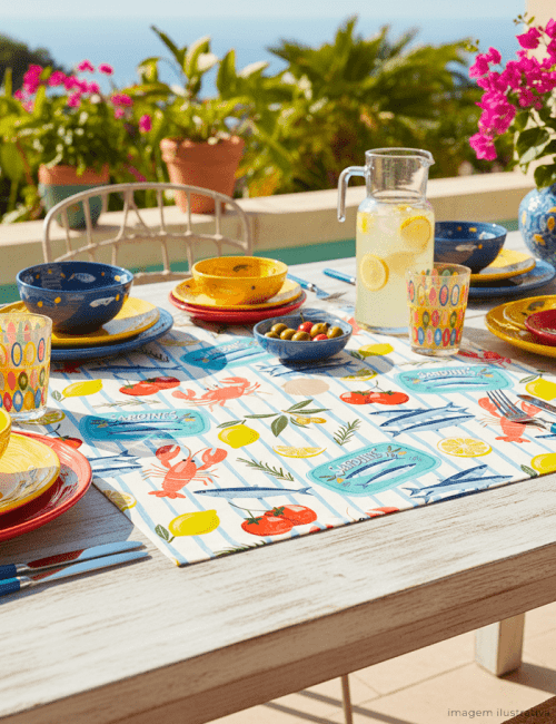 Tecido Sarja Impermeável Especial Sardines - Sardinha Pop - 100% Algodão - Largura 1,50m