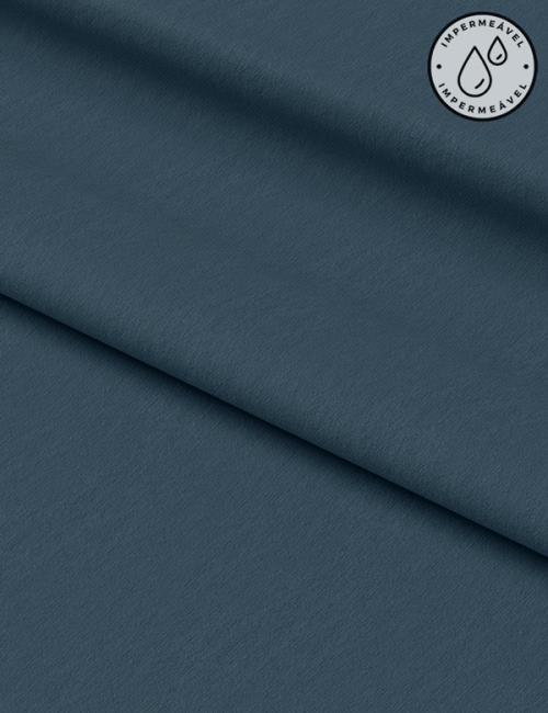 Tecido Sarja Impermeável Lisa - Azul Antigo - 100% Algodão - Largura 1,50m