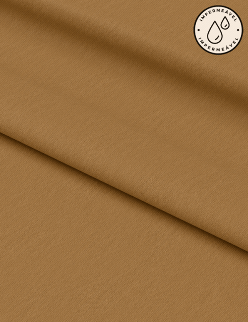 Tecido Sarja Impermeável Lisa - Ocre - 100% Algodão - Largura 1,50m