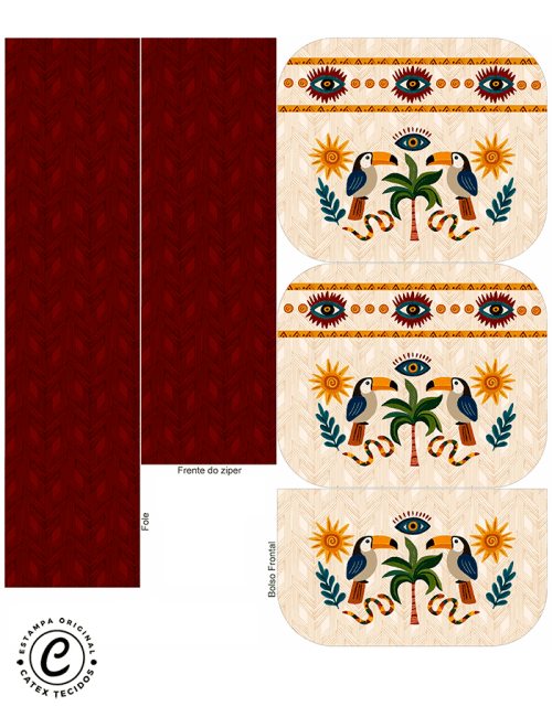 Sintético Doll - Painel Bolsa/Lancheira Box - Tropical Místico