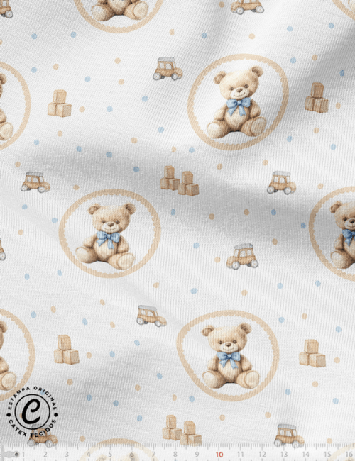 Tecido Flanela Baby Especial - Coleção Teddy Bear Boy - O Ursinho - 100% Algodão - Largura: 1,44m