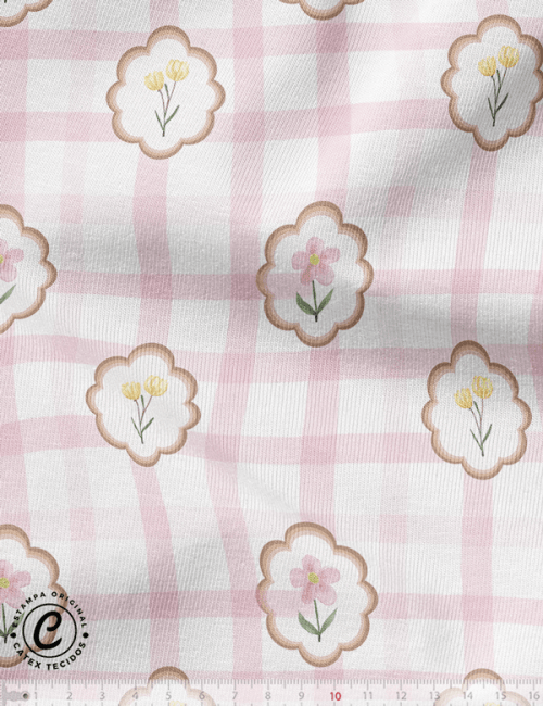 Tecido Flanela Baby Especial - Coleção Teddy Bear Girl - Flores - 100% Algodão - Largura: 1,44m