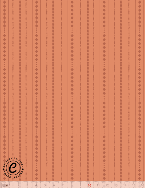 Tecido Tricoline Especial Coleção Dolce Vita por Cintia Costura - Doce Simetria - Terracota - 100% Algodão - Largura 1,50m Tecido Tricoline Especial Coleção Dolce Vita por Cintia Costura - Doce Simetria - Terracota - 100% Algodão - Largura 1,50m