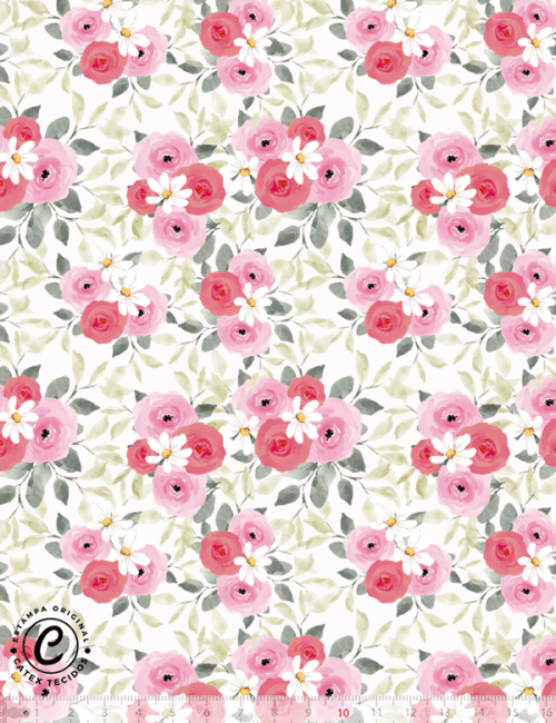 Tecido Tricoline Especial Coleção Alegria por Amei Garcia - Floral Buquê - 100% Algodão - Largura 1,50m