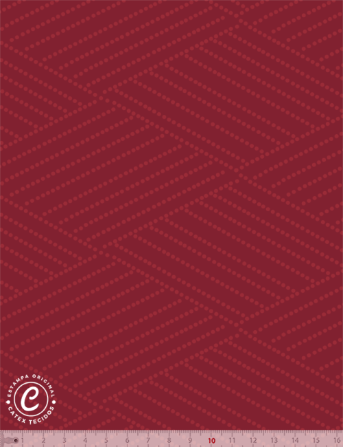 Tecido Tricoline Especial Coleção Farm Life por Anita Catita - Poá Campestre Merlot - 100% Algodão - Largura 1,50m