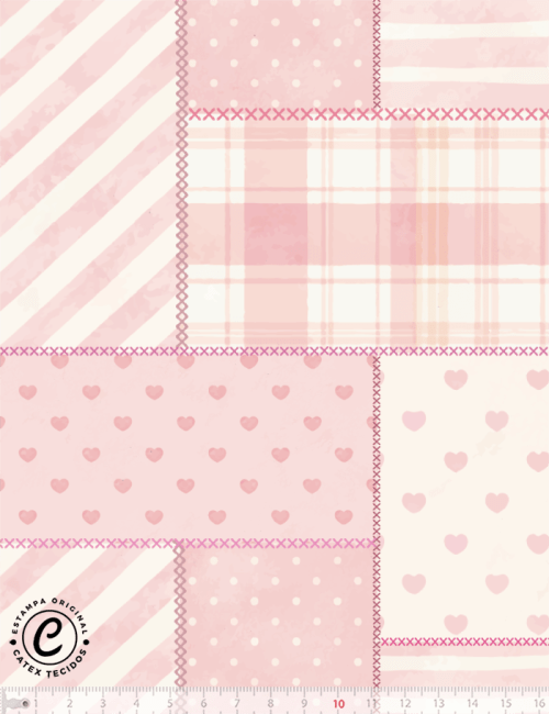 Tecido Tricoline Especial Coleção Débora Radtke - Peti Petá Rosa - Patchwork - 100% Algodão - Largura 1,50m Tecido Tricoline Especial Coleção Débora Radtke - Peti Petá Rosa - Patchwork - 100% Algodão - Largura 1,50m