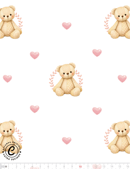 Tecido Tricoline Especial Coleção Débora Radtke - Peti Petá Rosa - Peti e Corações - 100% Algodão - Largura 1,50m Tecido Tricoline Especial Coleção Débora Radtke - Peti Petá Rosa - Peti e Corações - 100% Algodão - Largura 1,50m