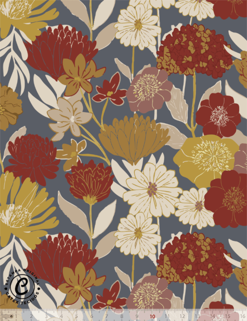 Tecido Tricoline Especial Coleção Farm Life por Anita Catita - Outono Botânica - 100% Algodão - Largura 1,50m