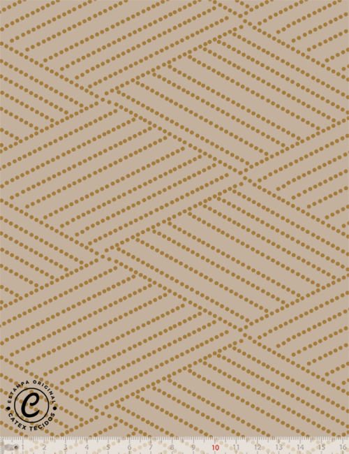 Tecido Tricoline Especial Coleção Farm Life por Anita Catita - Poá Campestre Camel - 100% Algodão - Largura 1,50m