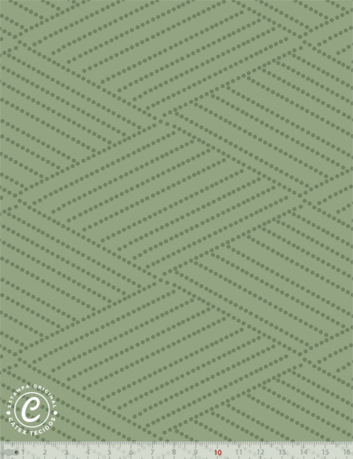 Tecido Tricoline Especial Coleção Farm Life por Anita Catita - Poá Campestre Eucalipto - 100% Algodão - Largura 1,50m