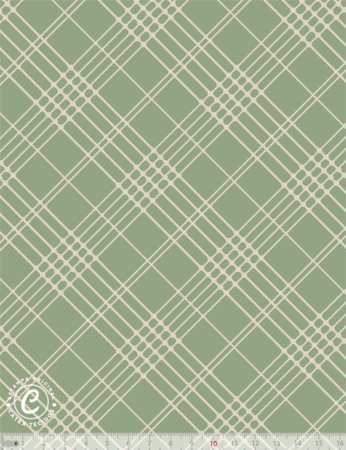 Tecido Tricoline Especial Coleção Farm Life por Anita Catita - Xadrez Eucalipto - 100% Algodão - Largura 1,50m