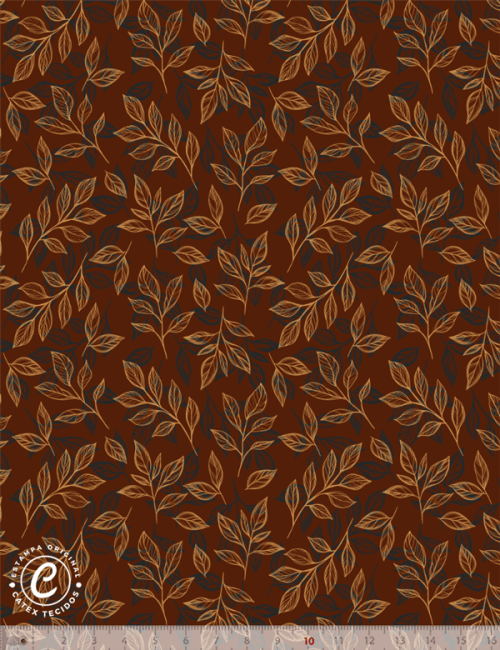 Tecido Tricoline Coleção Patch Country - Folhagem E15262 - 100% Algodão - Largura 1,50m