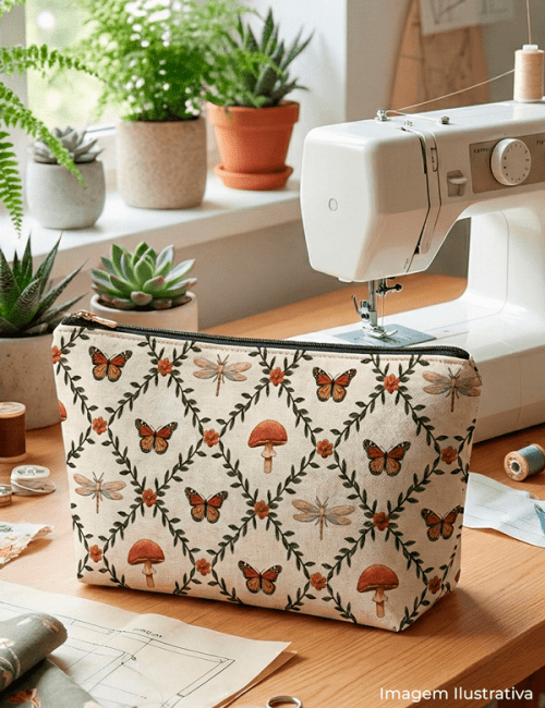 Tecido Tricoline Especial Coleção Bosque Dourado - Ornamento do Bosque - 100% Algodão - Largura 1,50m Tecido Tricoline Especial Coleção Bosque Dourado - Ornamento do Bosque - 100% Algodão - Largura 1,50m