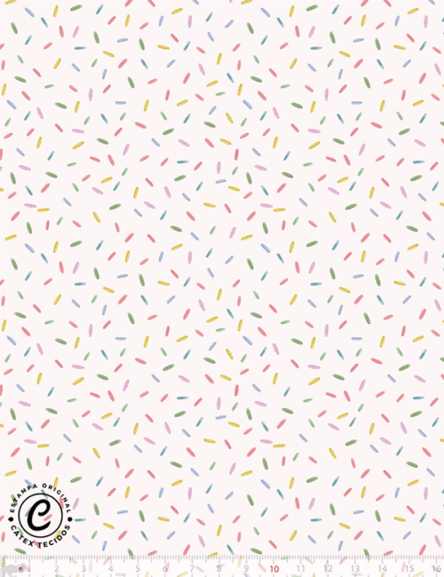 Tecido Tricoline Especial Coleção Candy Dreams - Granulados Mágicos - 100% Algodão - Largura 1,50m