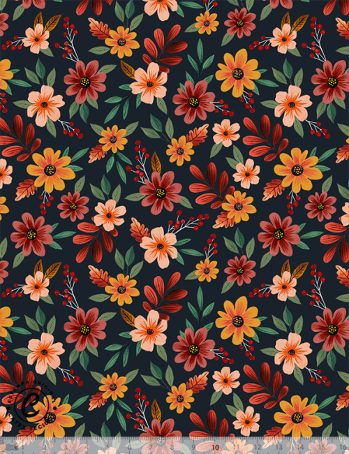 Tecido Tricoline Especial Coleção Inverno Boreal – Ramos do Bosque - 100% Algodão - Largura 1,50m