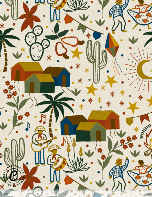 Tecido Tricoline Especial Coleção Nosso Arraiá – Vilarejo Junino - 100% Algodão - Largura 1,50m Tecido Tricoline Especial Coleção Nosso Arraiá – Vilarejo Junino - 100% Algodão - Largura 1,50m