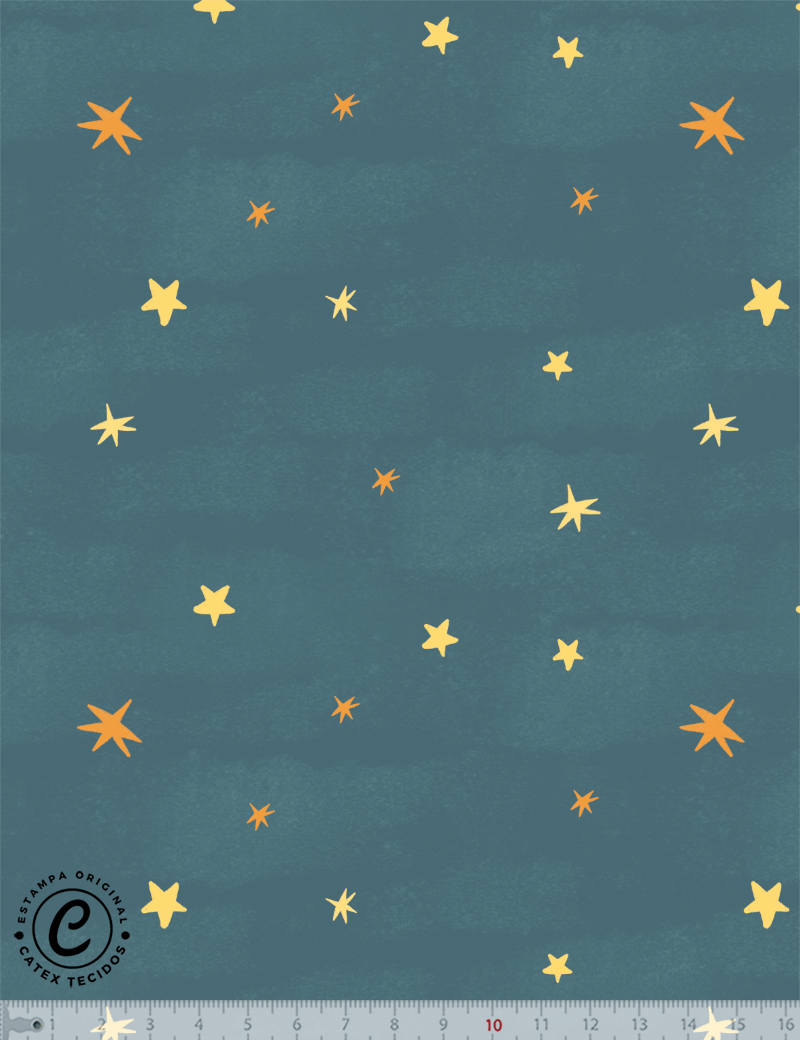 Tecido Tricoline Especial Coleção O pequeno Príncipe - Céu de Estrelas - 100% Algodão - Largura 1,50m