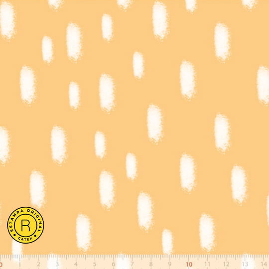 Tecido Tricoline Especial Coleção Páscoa - Manchinhas - Fundo Amarelo - 100% Algodão - Largura 1,50m