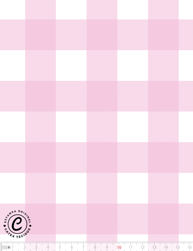 Tecido Tricoline Especial Coleção Pink Girl - Xadrez Rosa - 100% Algodão - Largura 1,50m