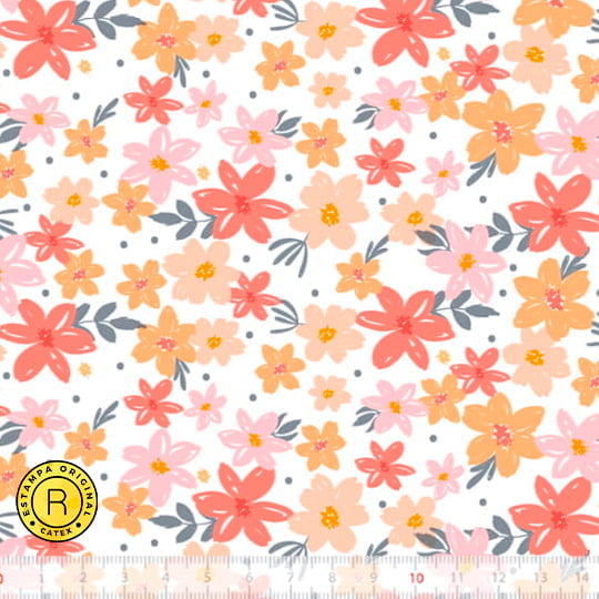 Tecido Tricoline Especial Coleção Spring Liberty - Floral Carinho - 100% Algodão - Largura 1,50m