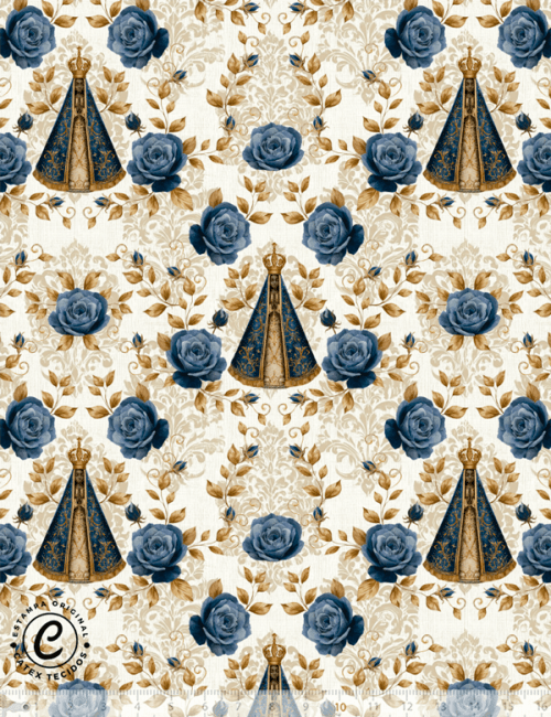 Tecido Tricoline Especial Nossa Senhora Aparecida Classico - 100% Algodão - Largura 1,50m Tecido Tricoline Especial Nossa Senhora Aparecida Classico - 100% Algodão - Largura 1,50m