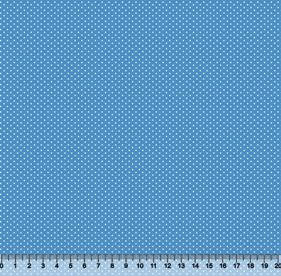 Tecido Tricoline Coleção Composê Ideal Azul Caribe - Poazinho - 100% Algodão - Largura 1,50m