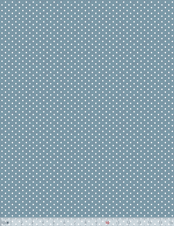 Tecido Tricoline Coleção Composê Ideal Azul Seco - Poazinho - 100% Algodão - Largura 1,50m