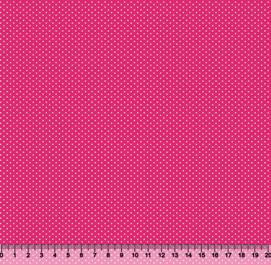 Tecido Tricoline Coleção Composê Ideal Hot Pink - Poazinho - 100% Algodão - Largura 1,50m