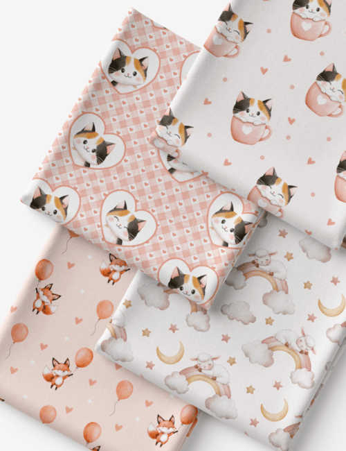 Kit Amarradinho de Tricoline - Kit 04 (4 Cortes de 45 a 50 cm x 70 cm) - Tricoline 100% Algodão