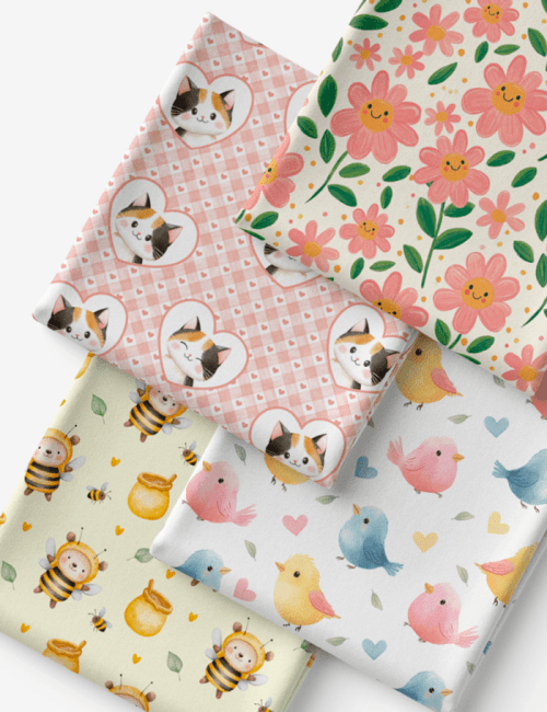 Kit Amarradinho de Tricoline - Kit 05 (4 Cortes de 45 a 50 cm x 70 cm) - Tricoline 100% Algodão