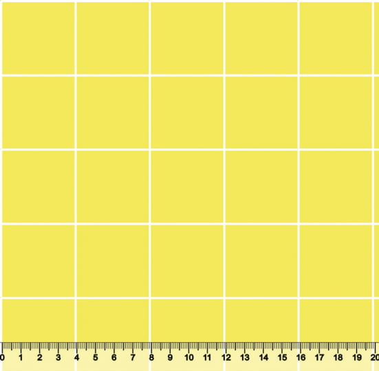 Tecido Tricoline Coleção Composê Ideal Amarelo - Grid Square - Listra Branca - 100% Algodão - Largura 1,50m