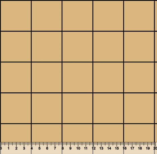 Tecido Tricoline Coleção Composê Ideal Caramelo - Grid Square - Listra Preta - 100% Algodão - Largura 1,50m