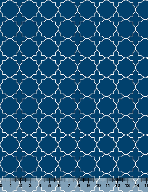 Tecido Tricoline Coleção Composê Ideal Lapis Blue - Mural - 100% Algodão - Largura 1,50m