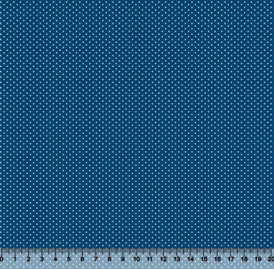 Tecido Tricoline Coleção Composê Ideal Lapis Blue - Poazinho - 100% Algodão - Largura 1,50m