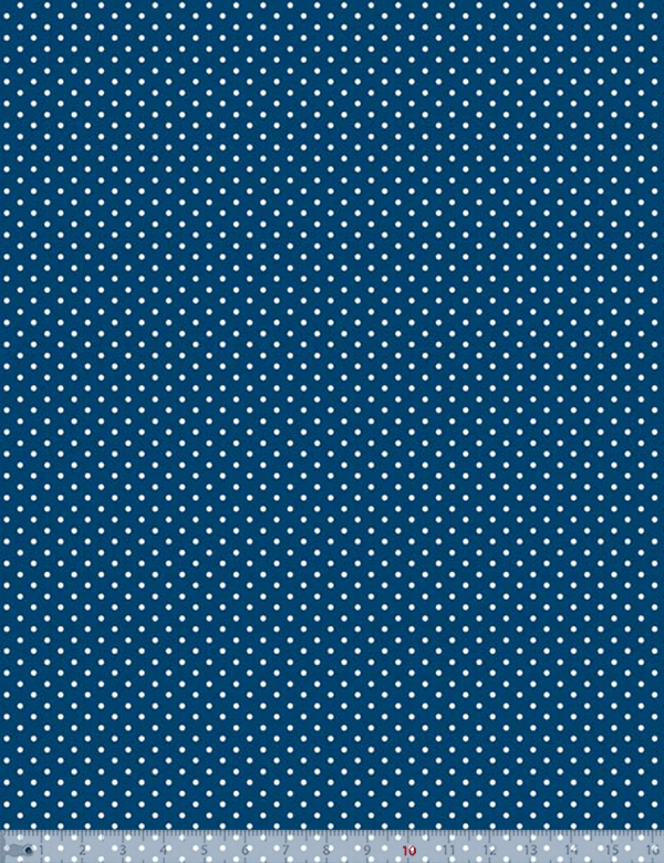 Tecido Tricoline Coleção Composê Ideal Lapis Blue - Poazinho - 100% Algodão - Largura 1,50m