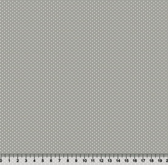 Tecido Tricoline Coleção Composê Ideal Opal Gray - Poazinho - 100% Algodão - Largura 1,50m