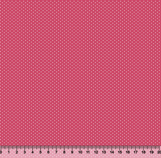 Tecido Tricoline Coleção Composê Ideal Rosa Pink - Poazinho - 100% Algodão - Largura 1,50m