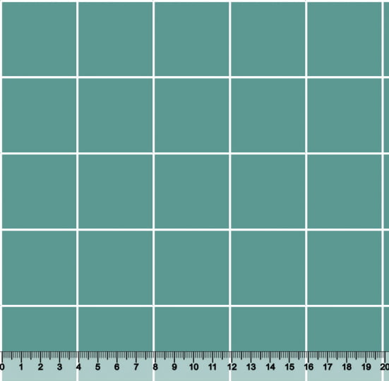 Tecido Tricoline Coleção Composê Ideal Turquesa - Grid Square - Listra Branca - 100% Algodão - Largura 1,50m