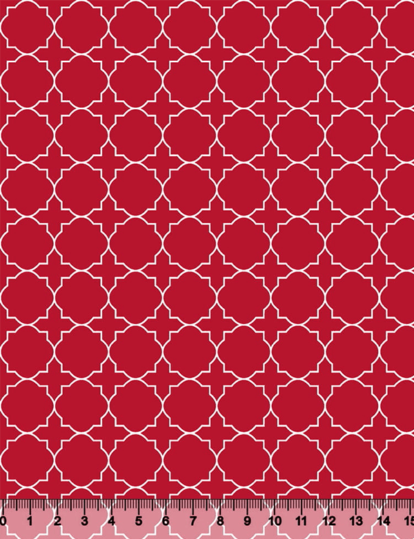 Tecido Tricoline Coleção Composê Ideal Vermelho - Mural - 100% Algodão - Largura 1,50m