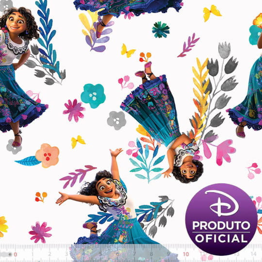 Tecido Tricoline Coleção Disney - Encanto - Mirabel Madrigal - 100% Algodão - Largura 1,50m