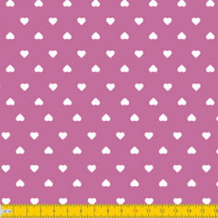 Tecido Tricoline Coleção Mini Corações - Rosa Pink - 100% Algodão - Largura: 1,50m