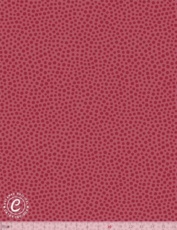 Tecido Tricoline Especial Coleção Mimomelo por Vanessa Guimarães - Poeira - Vermelho - 100% Algodão - Largura 1,50m