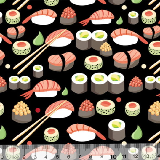 Tecido Tricoline Especial Sushi - 100% Algodão - Largura 1,50m