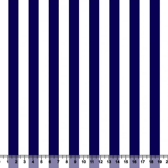 Tecido Tricoline Estampado Listras GG - Azul Marinho - 100% Algodão - Largura: 1,50m
