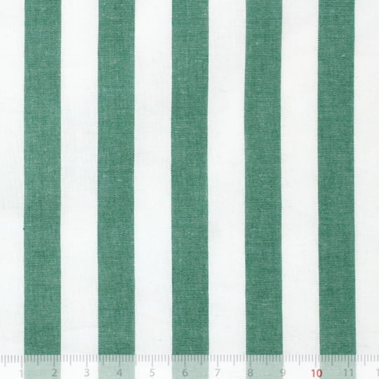 Tecido Tricoline Fio-Tinto Listras GG - Verde Bandeira - 100% Algodão - Largura 1,50m