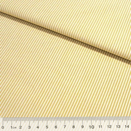 Tecido Tricoline Fio-Tinto Listras P - Amarelo - 100% Algodão - Largura 1,50m