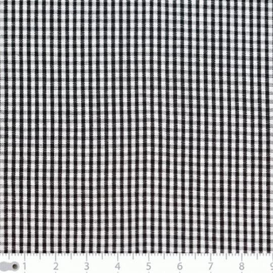 Tecido Tricoline Fio-Tinto Vichy Xadrez P - Preto - 100% Algodão - Largura 1,50m
