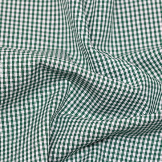 Tecido Tricoline Fio-Tinto Vichy Xadrez P - Verde Bandeira - 100% Algodão - Largura 1,50m