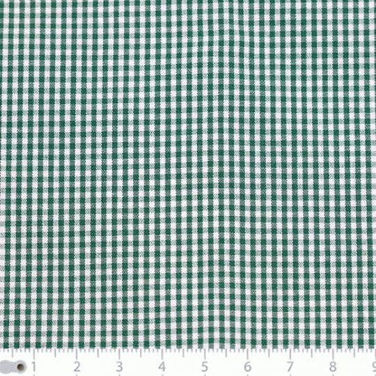 Tecido Tricoline Fio-Tinto Vichy Xadrez P - Verde Bandeira - 100% Algodão - Largura 1,50m